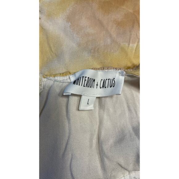 Whiteroom + Cactus Beige/ Cream Tie Dye Shirred Mini Dress Size: L - Picture 6 of 6